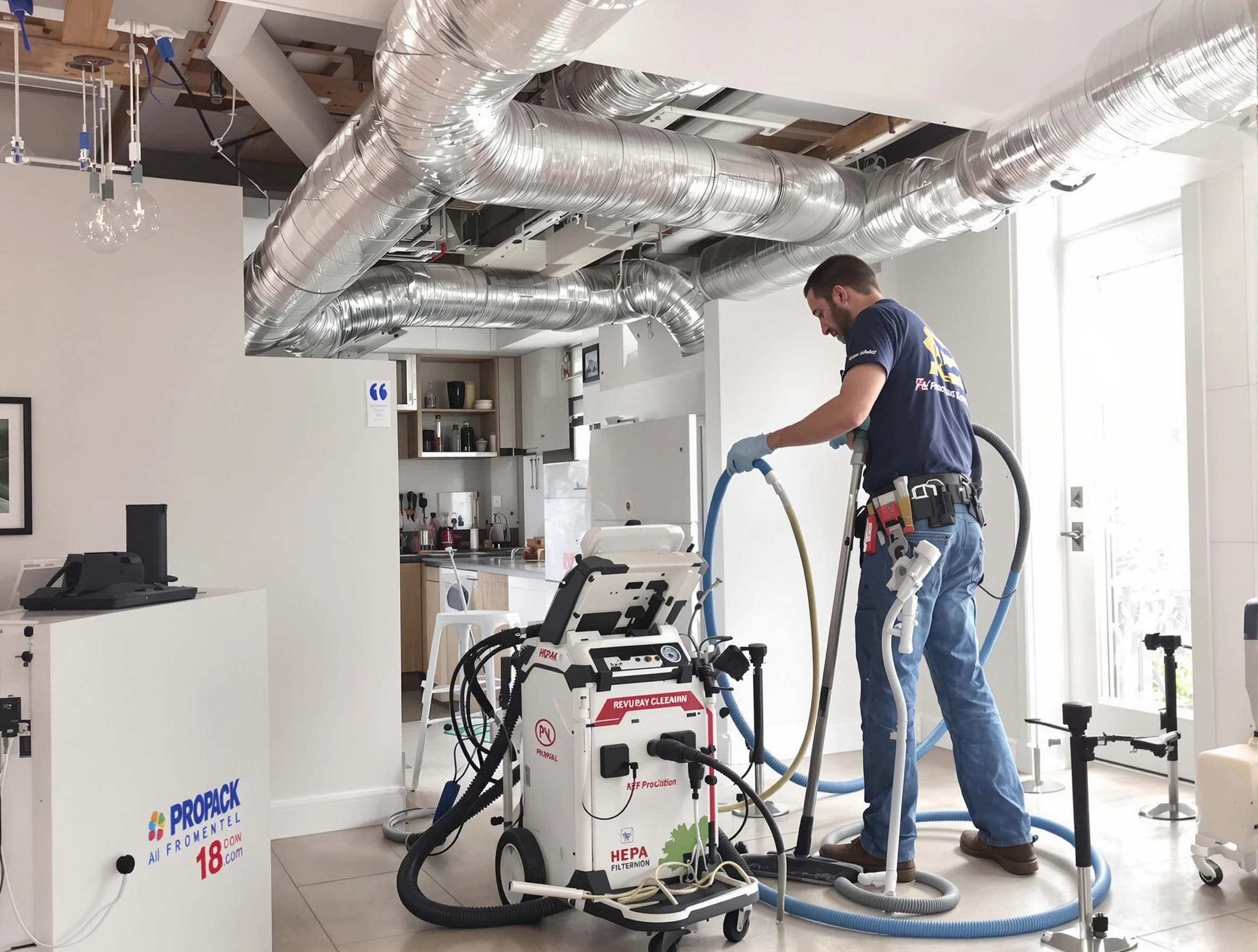 Brighton Air Duct Cleaning technician performing advanced pure duct cleaning with specialized equipment in Brighton