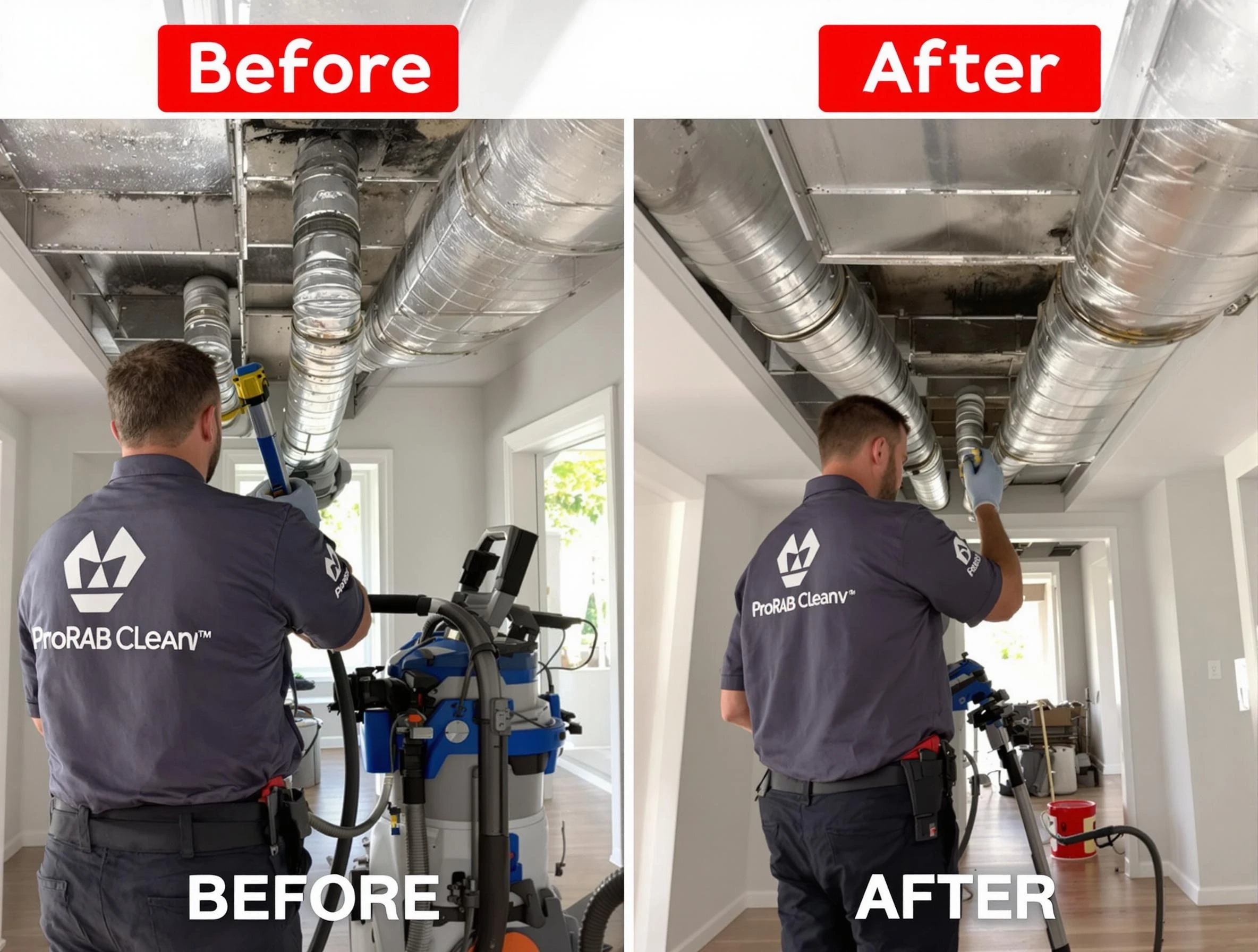 Brighton Air Duct Cleaning expert performing thorough residential duct cleaning in a Brighton home